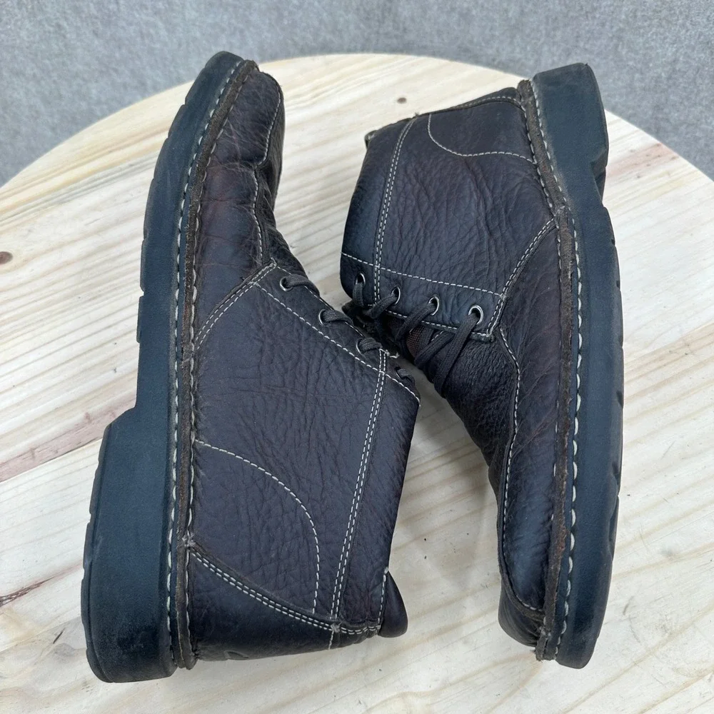 Clarks‎ Gerrard Mens 11 Dark Brown Leather Moc Toe Chukka Lace Up Ankle Boots